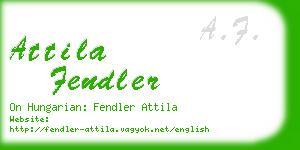 attila fendler business card